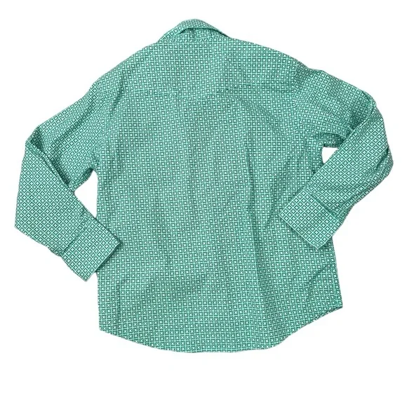 Wrangler George Strait Collection Pearl Snap Button Up Shirt Green/White Small - Picture 2 of 9